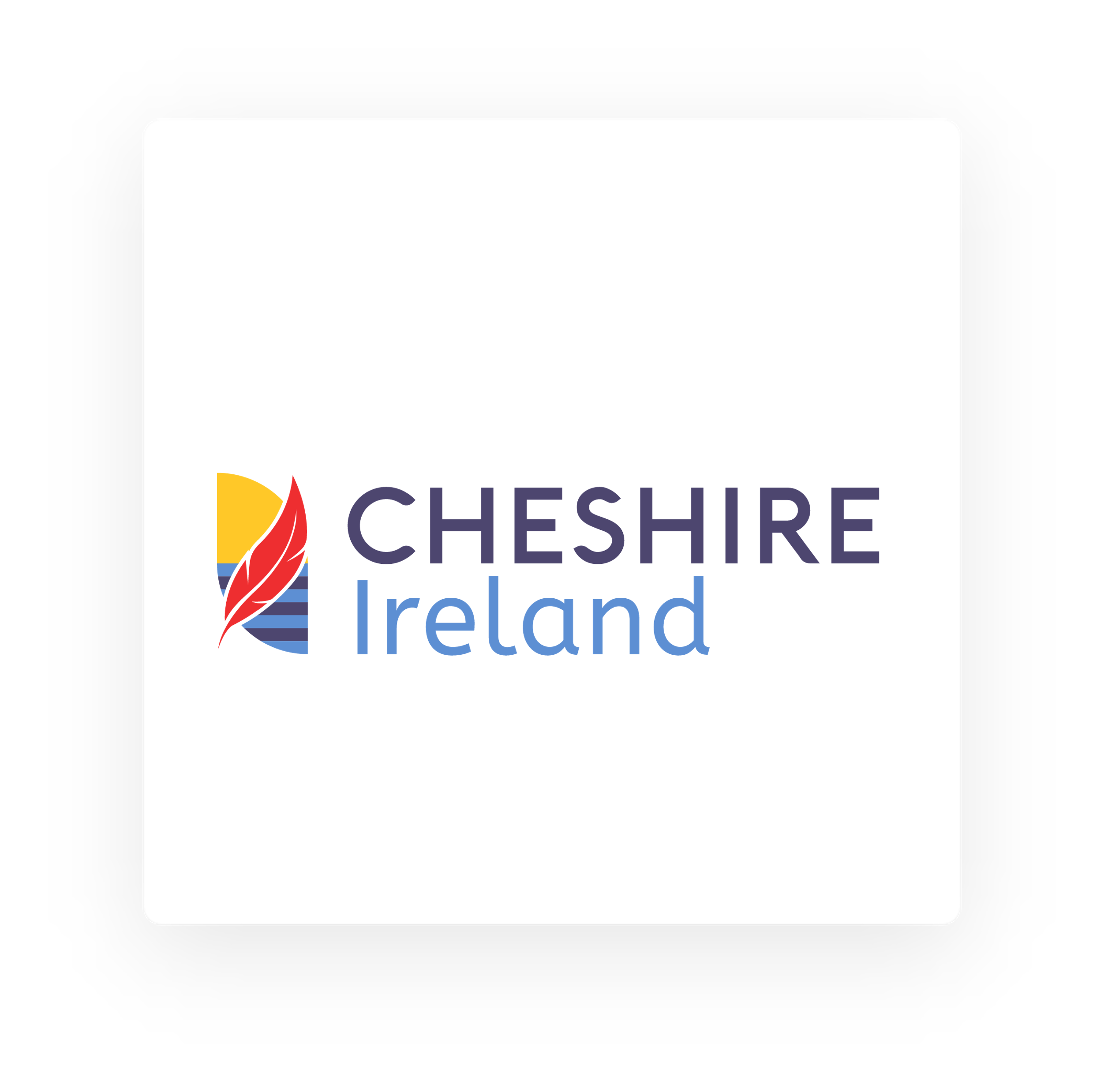 Cheshire Ireland logo featuring a red leaf and yellow sun graphic next to the words 